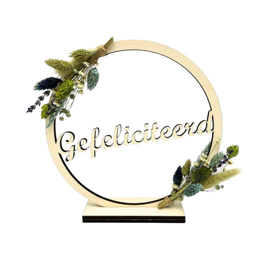 Bloemencirkel - Gefeliciteerd - 25cm