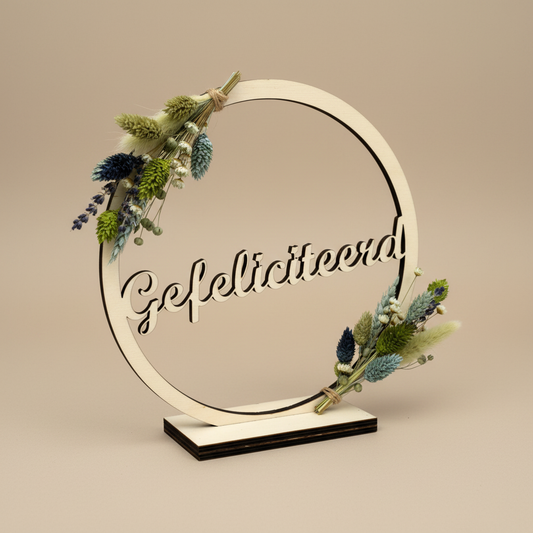 Gefeliciteerd bloemencirkel - bewerkt