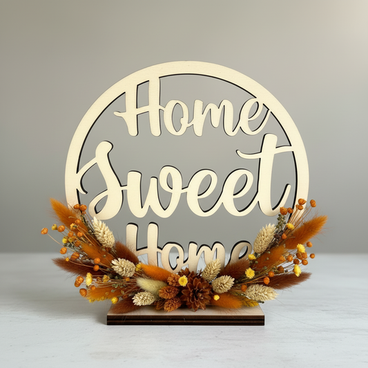 Home Sweet Home bloemencirkel - bewerkt