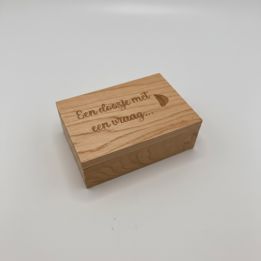 Houten doosje open vierkant
